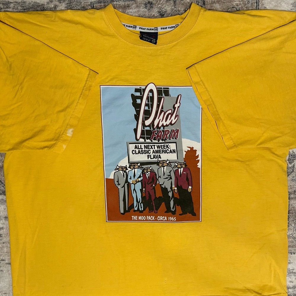 Phat Farm Yellow Short Sleeve Graphic Tee
